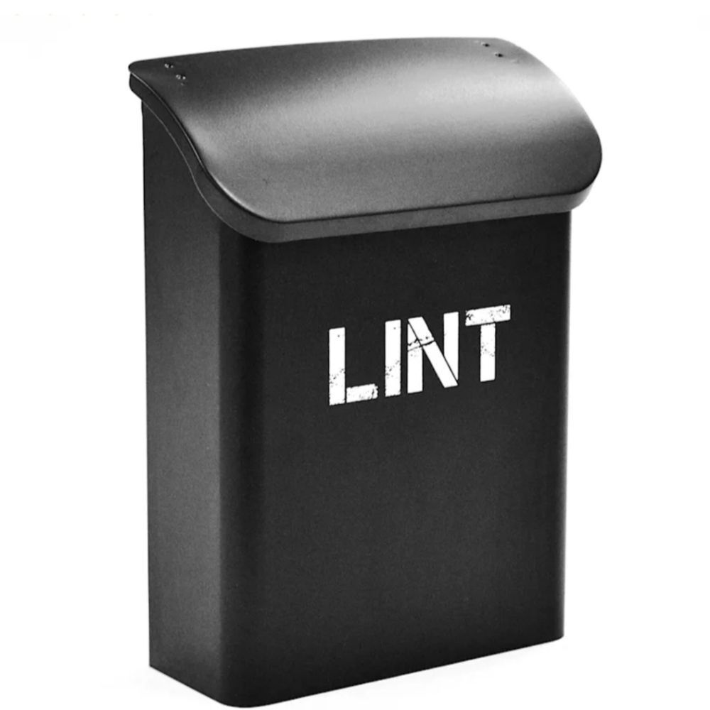 At Home Rectangular Metal Lint Box- Black